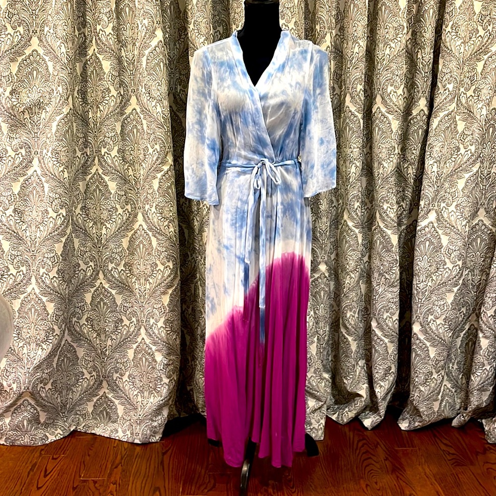 NFC tie die kimono swim cover up